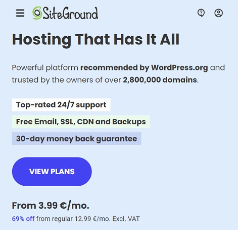 SiteGround.com kortingscodes